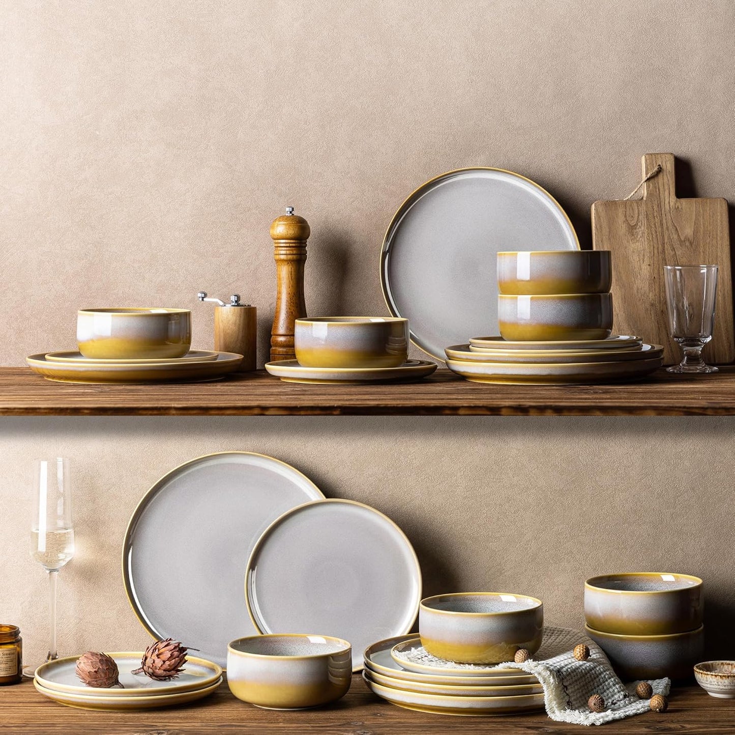 TheTerra 407 Dinnerware Sets for 4,Autumn Haze