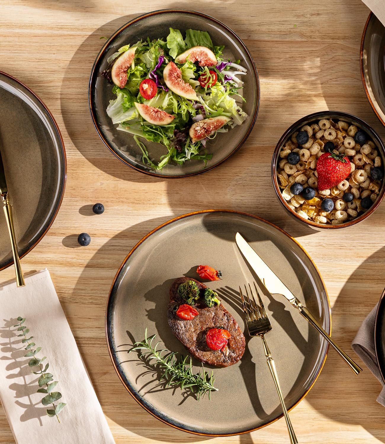 TheTerra 407 Dinnerware Sets for 4,Coca Mocha