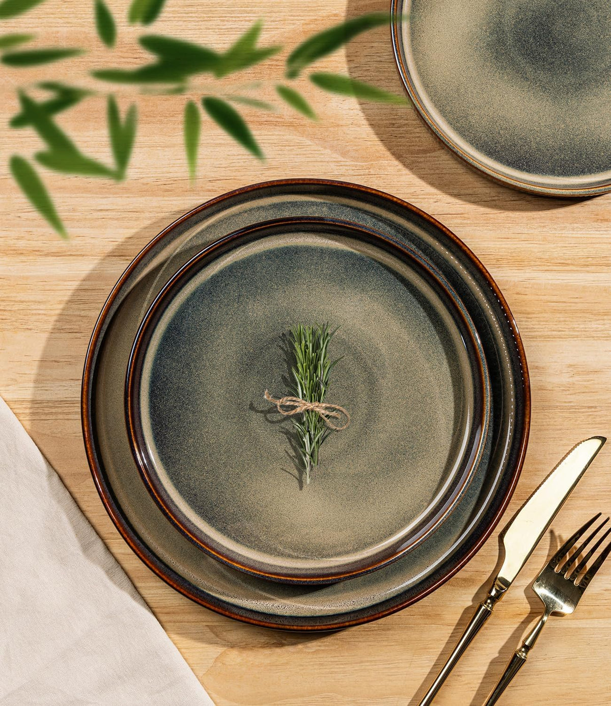 TheTerra 401 Dinnerware Sets for 4,Coca Mocha