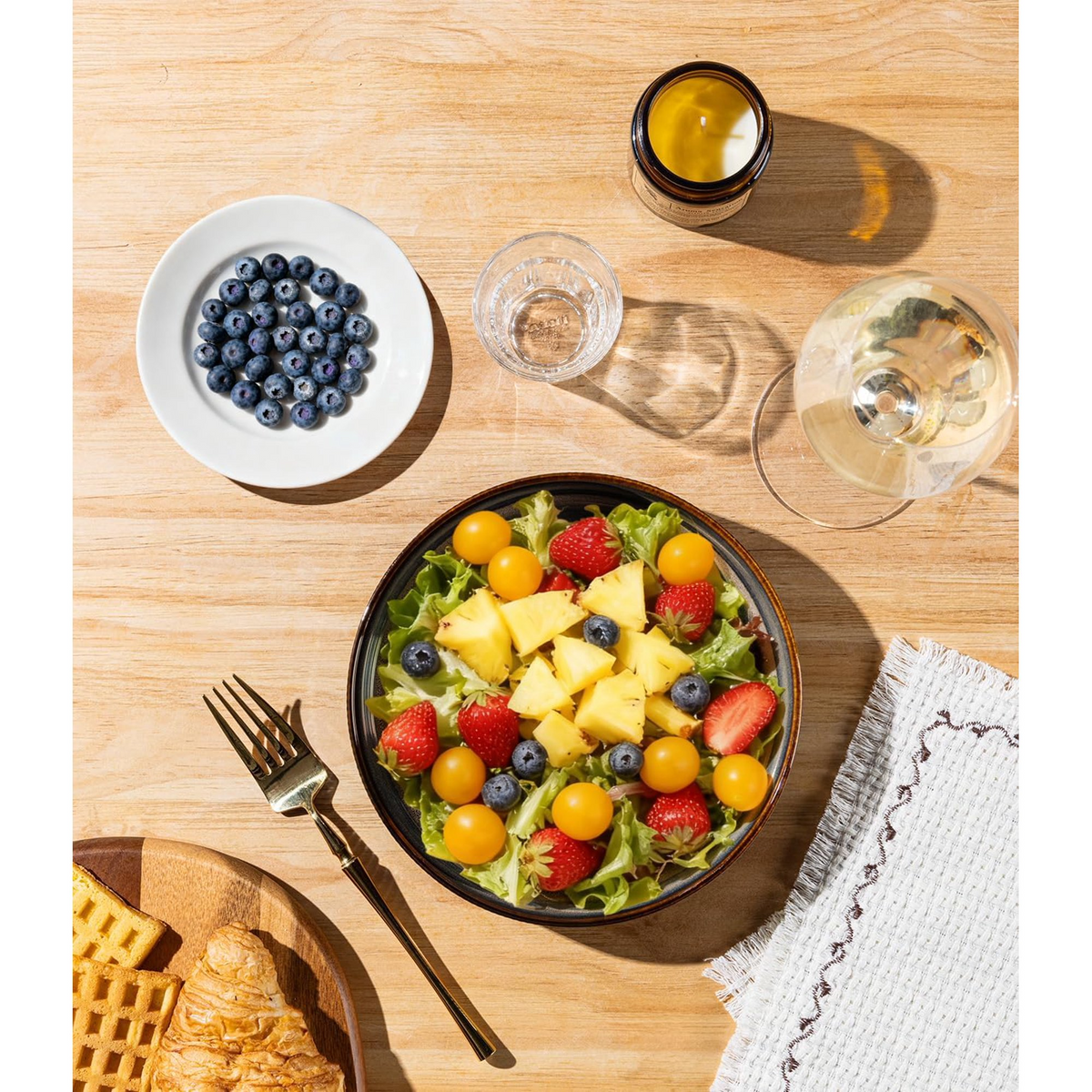 Theterra 7.5'' Ceramic Pasta Bowls, Salad Bowls Set of 4, Stoneware Serving Bowls for Fruits, Noodle, Dinner, House-warming Wedding Present, Coca Mocha