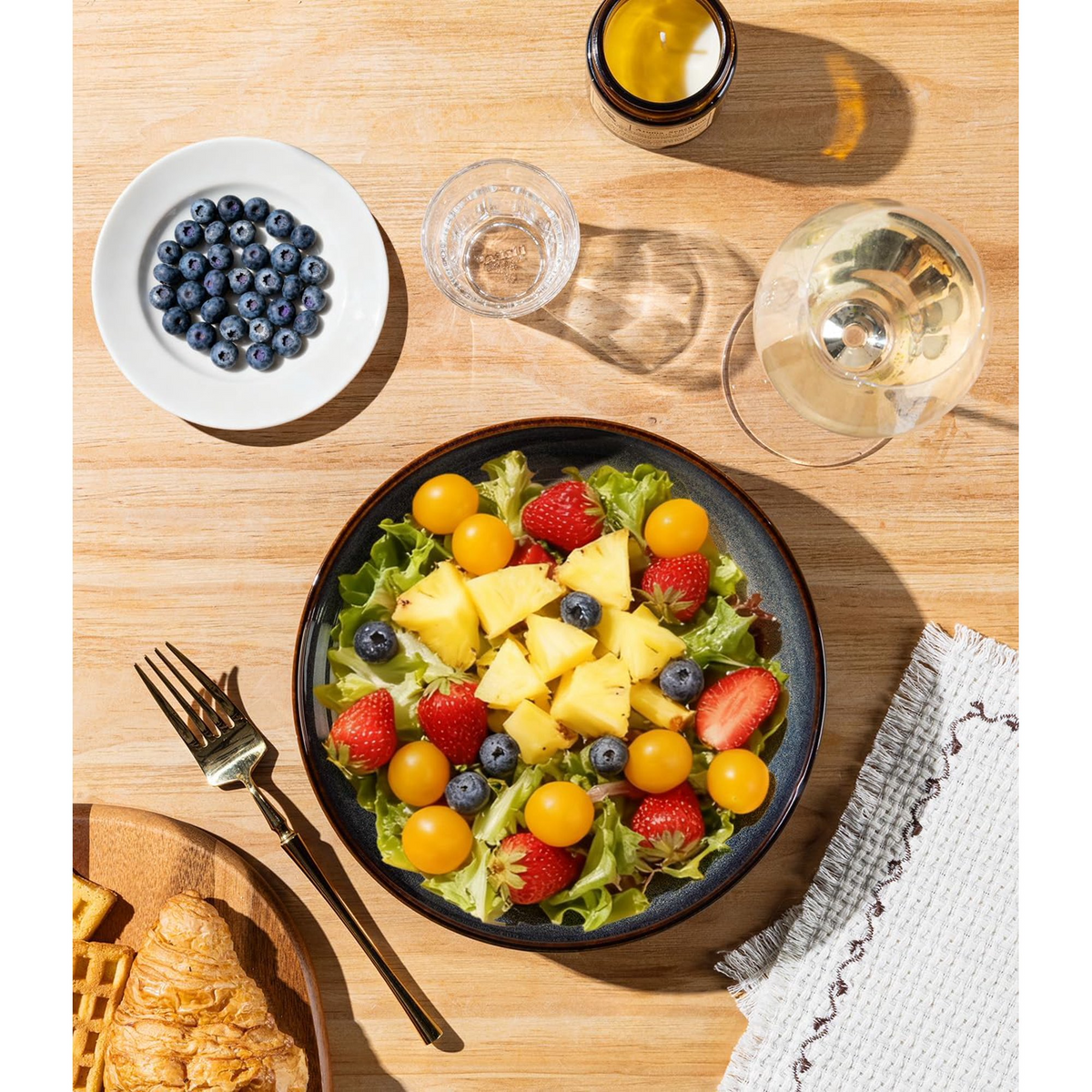 TheTerra 8.5'' Ceramic Pasta Bowls, Salad Bowls Set of 4, Stoneware Serving Bowls for Fruits, Noodle, Dinner, House-warming Wedding Present, Coca Mocha